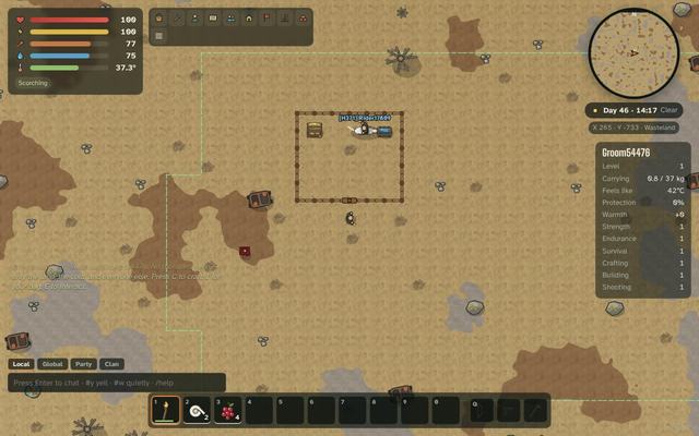 A clan settlement's horse, raised from a foal on the server's clock.