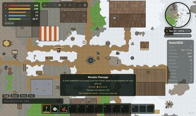 Wooden Passage, one of five kinds of villages: people who work, trade, defend themselves and remember what you did.
